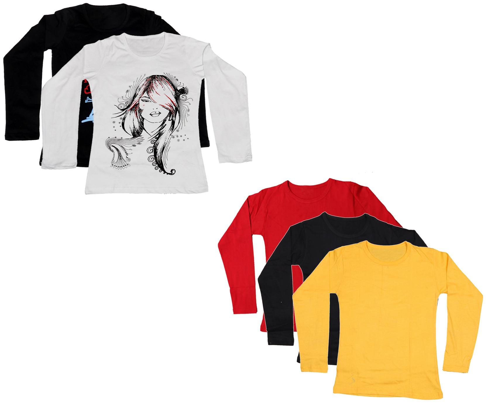 

Indiweaves Girl Cotton Printed T shirt - Multi