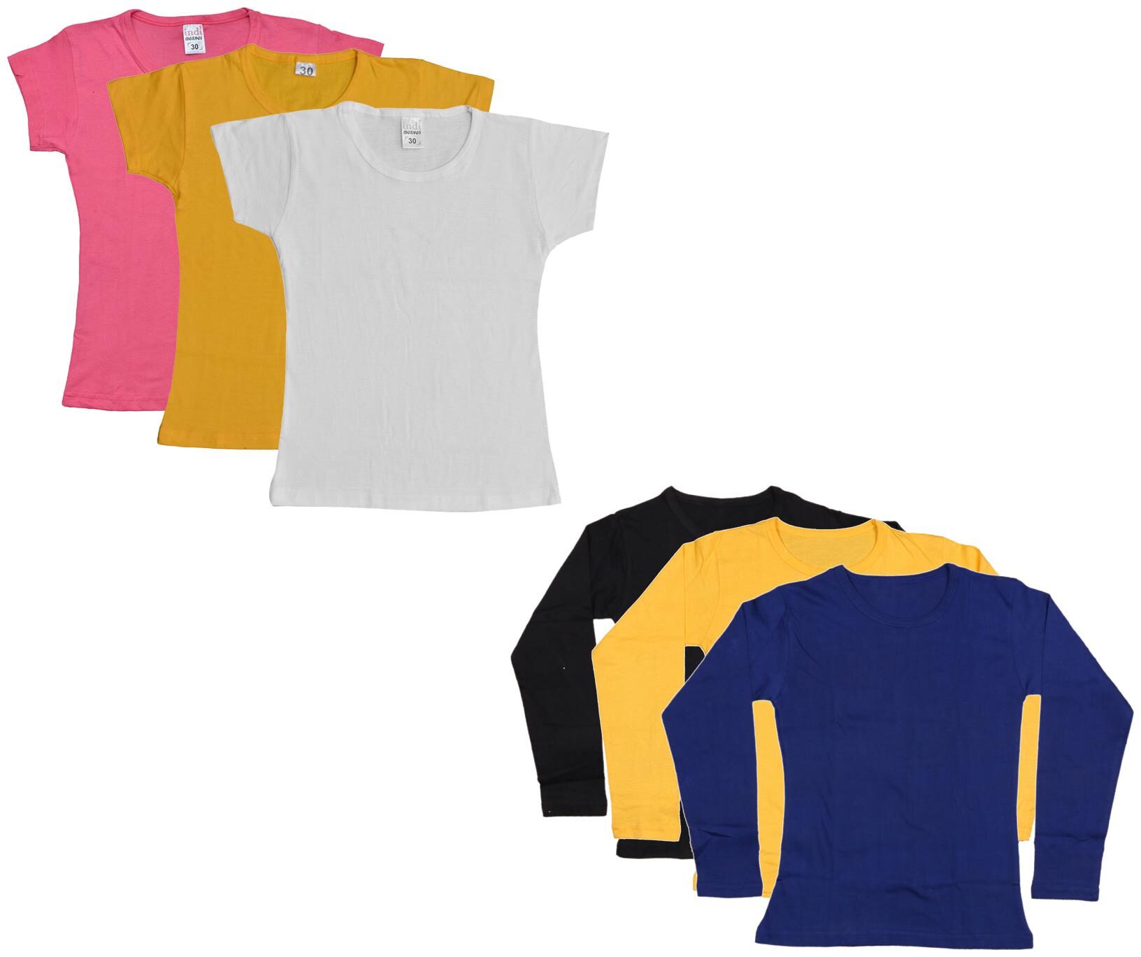

Indiweaves Girl Cotton Solid T shirt - Multi