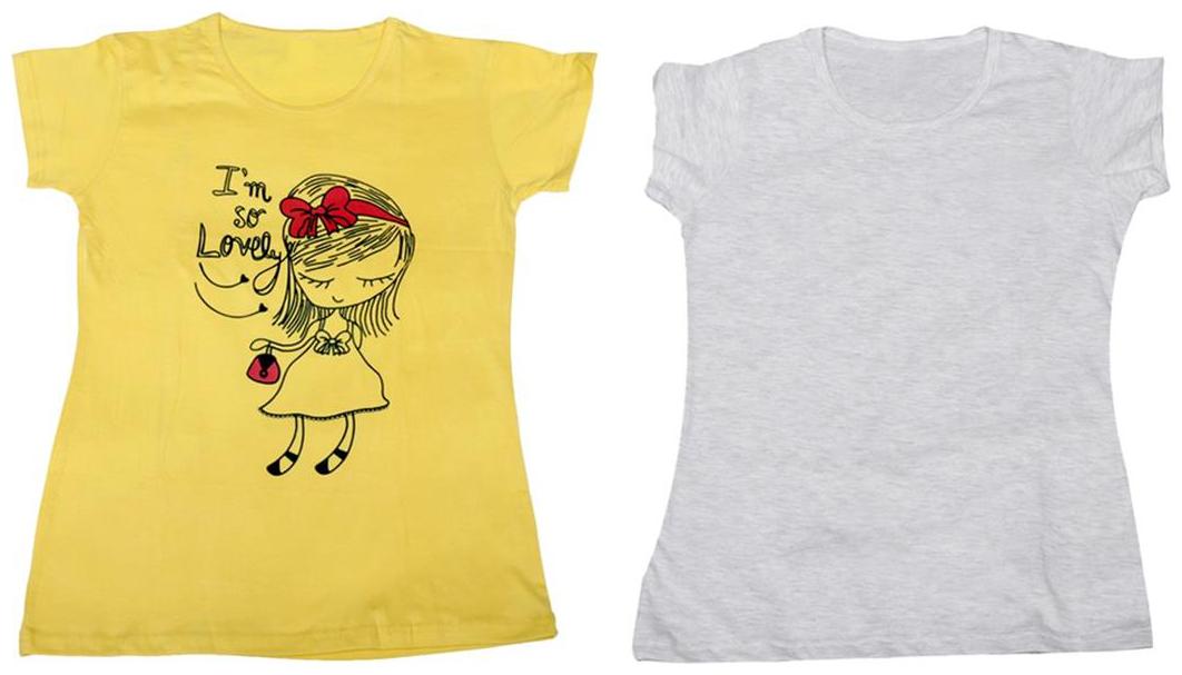 

Indiweaves Girl Cotton Solid T shirt - Multi