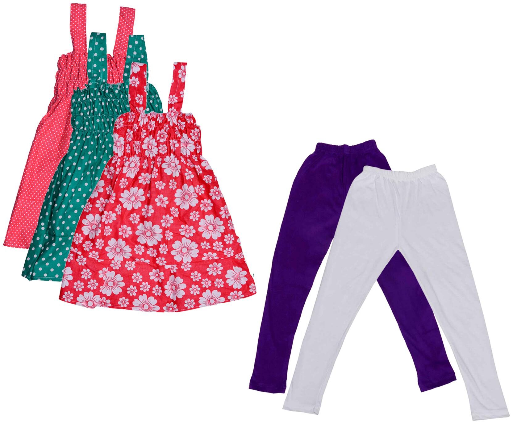 

Indiweaves Girl Cotton Top Bottom Set - Multi