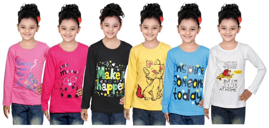 

Indiweaves Girl Cotton Solid Top - Multi