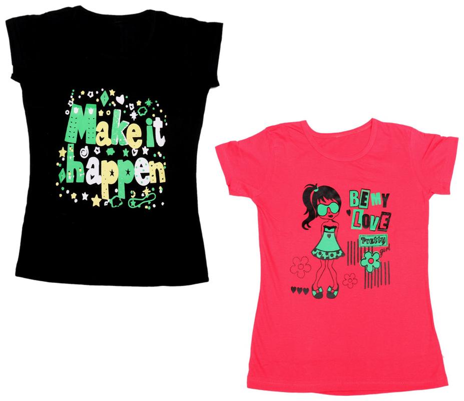 

Indiweaves Girl Cotton Printed T shirt - Multi