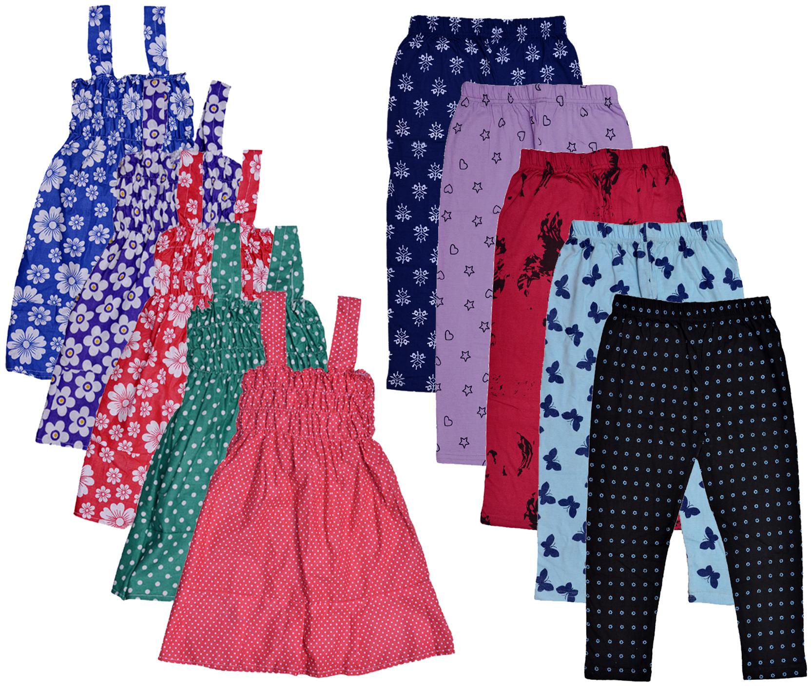 

Indiweaves Girl Cotton Top Bottom Set - Multi