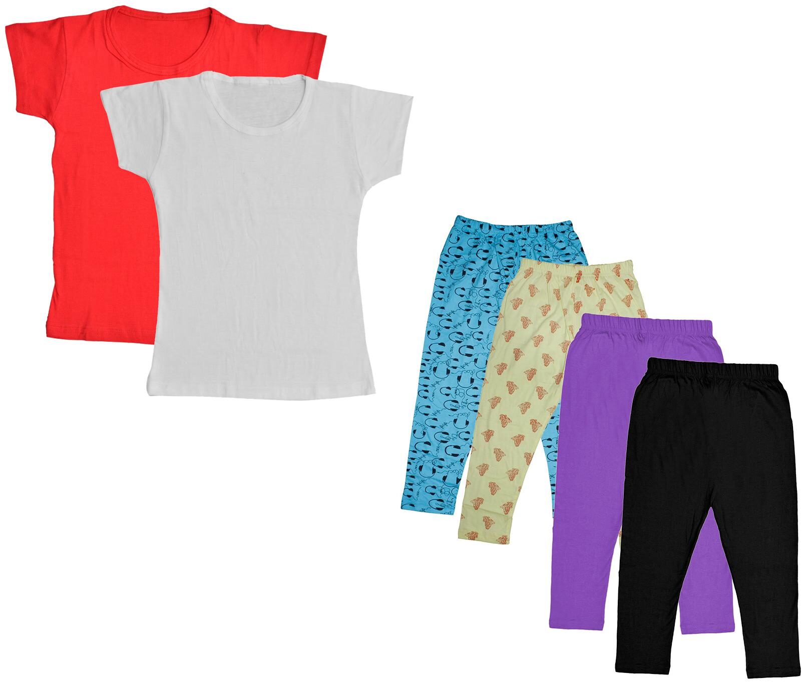

Indiweaves Girl Cotton Top Bottom Set - Multi