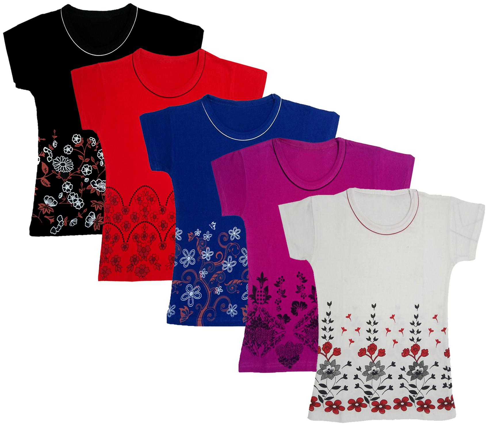 

Indiweaves Girl Cotton Printed T shirt - Multi