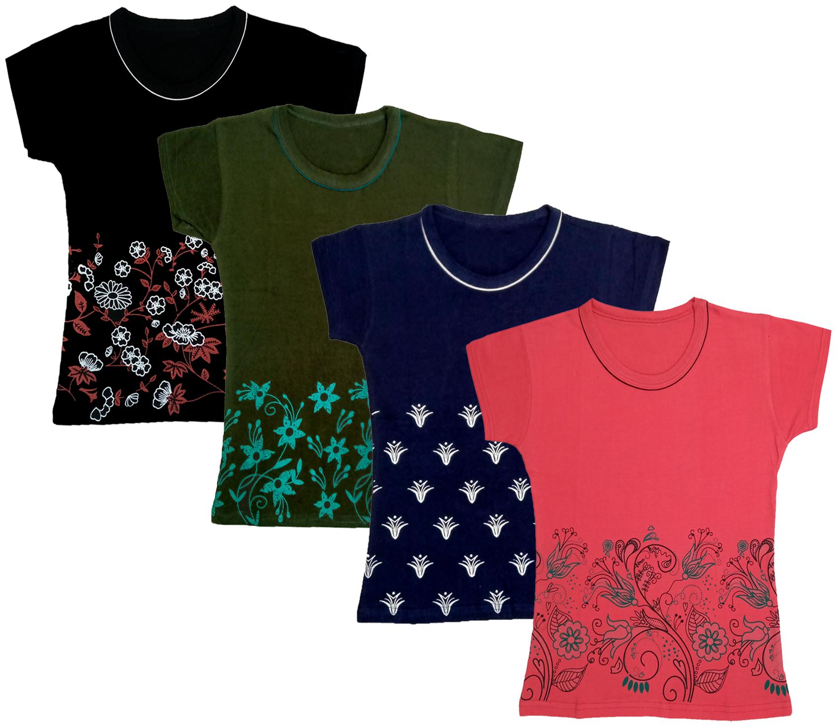 

Indiweaves Girl Cotton Printed T shirt - Multi