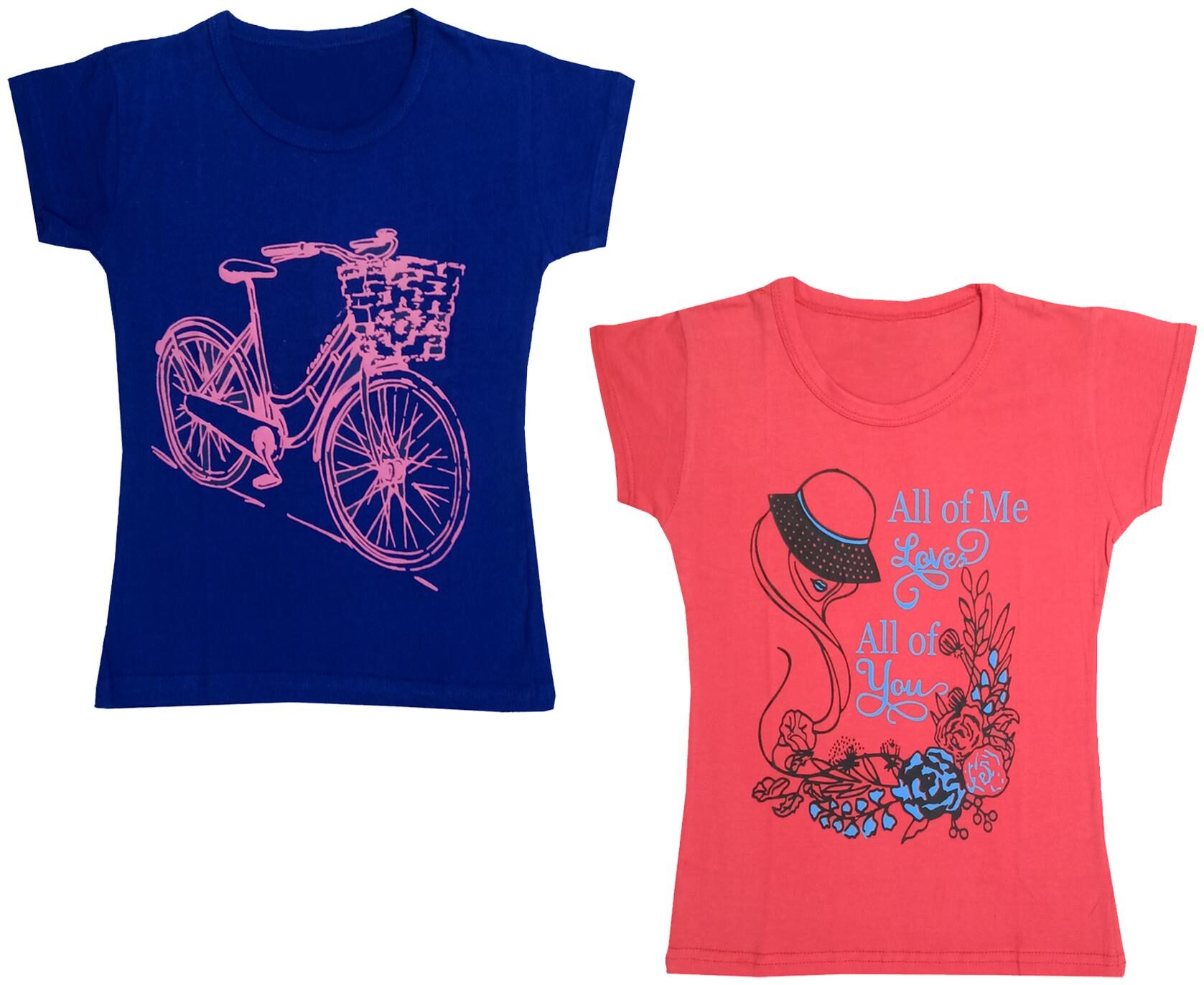 

Indiweaves Girl Cotton Printed T shirt - Multi