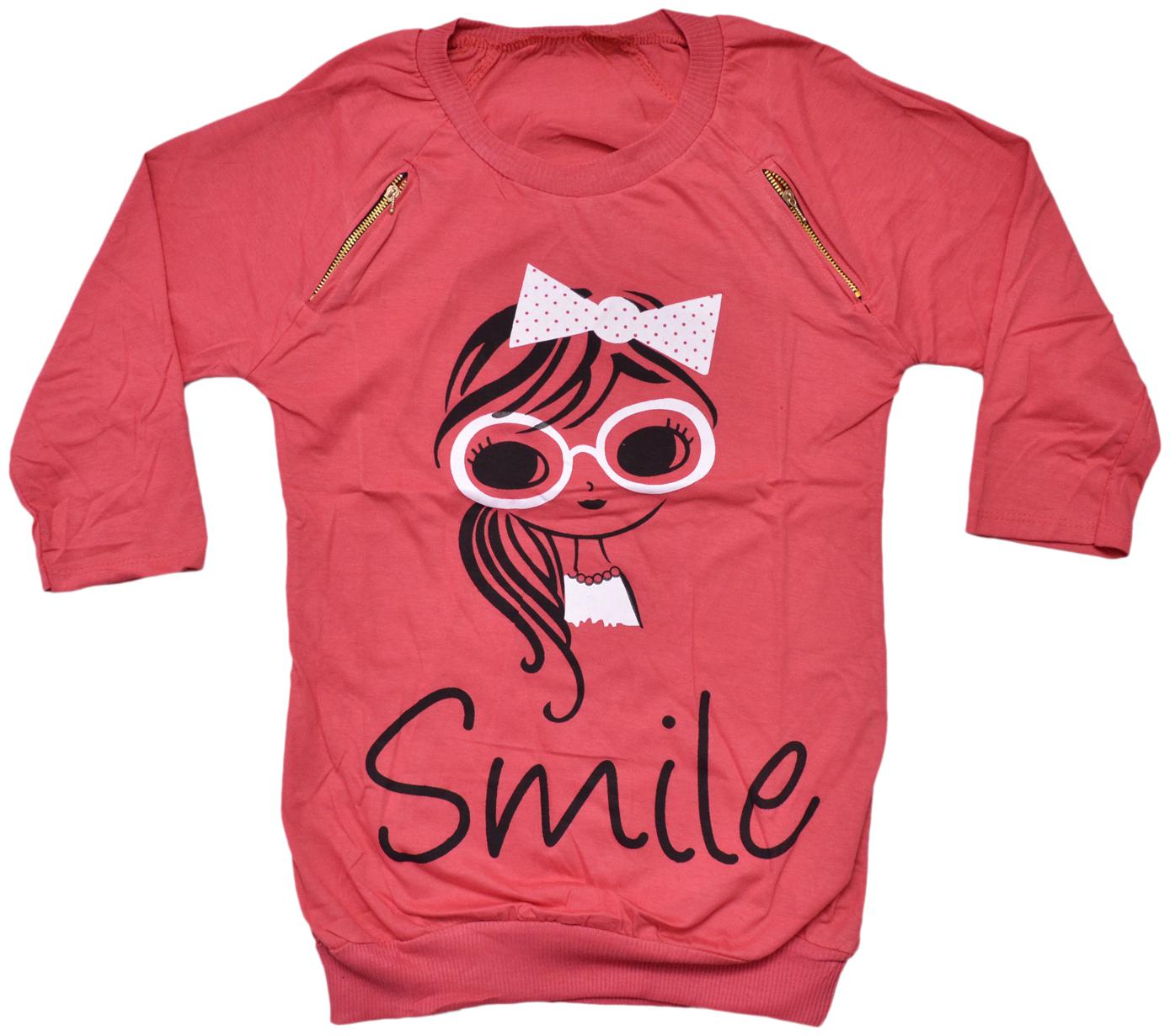 

Indiweaves Girl Cotton Printed Top - Pink