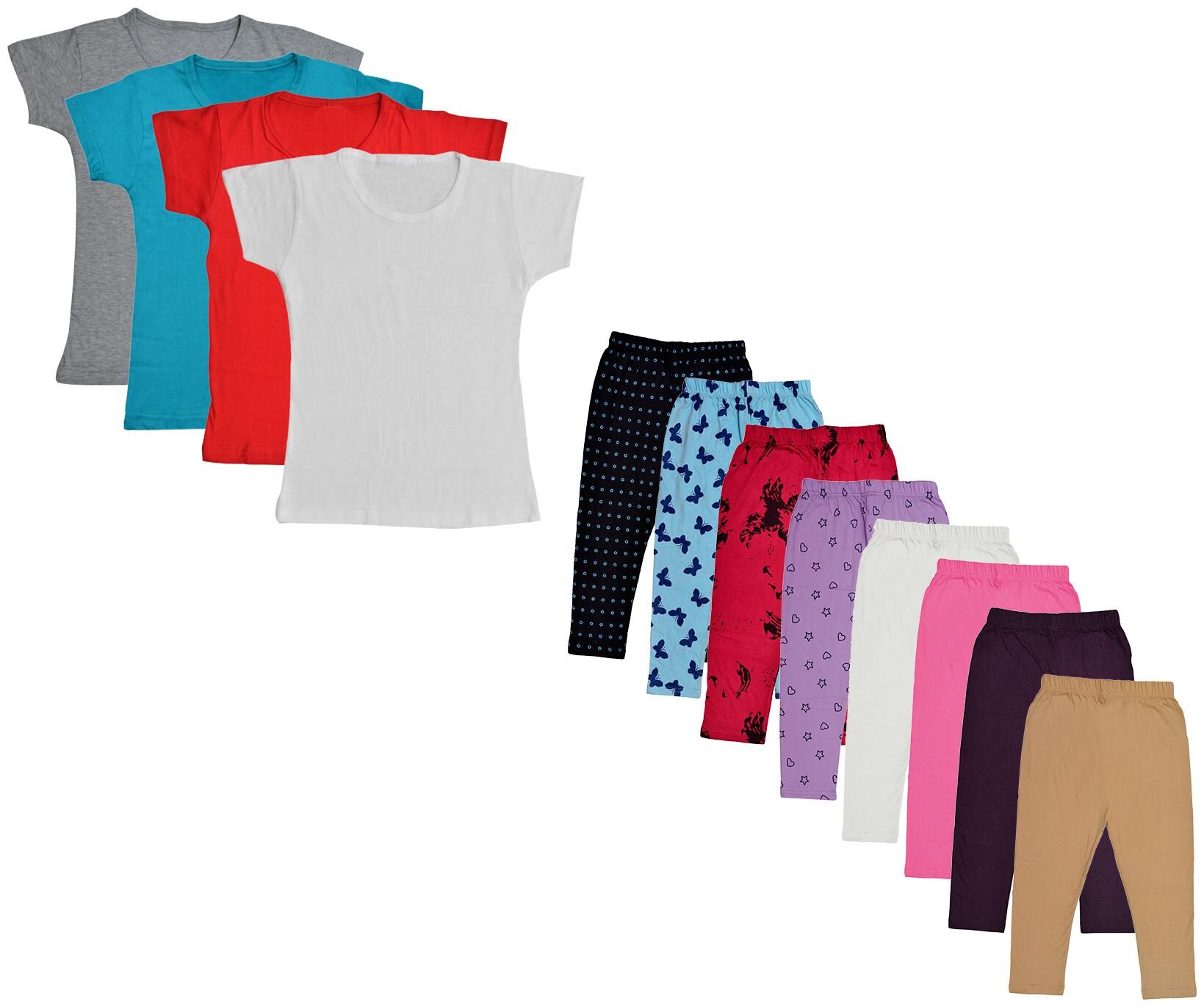

Indiweaves Girl Cotton Top Bottom Set - Multi