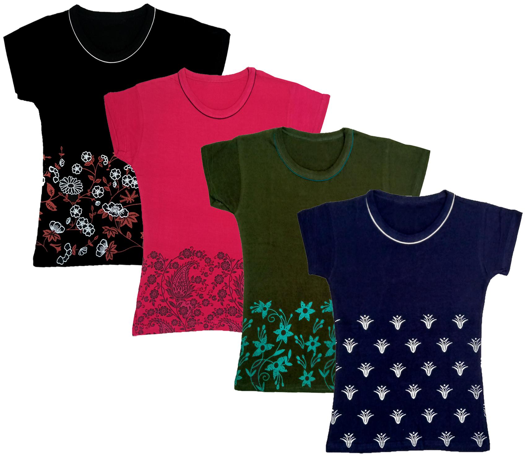 

Indiweaves Girl Cotton Printed T shirt - Multi