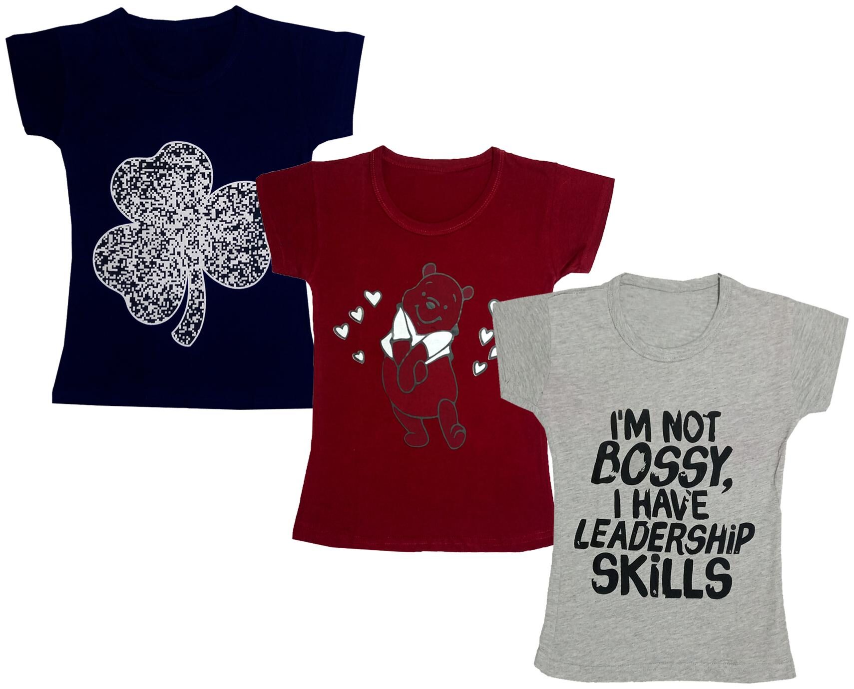 

Indiweaves Girl Cotton Printed T shirt - Multi