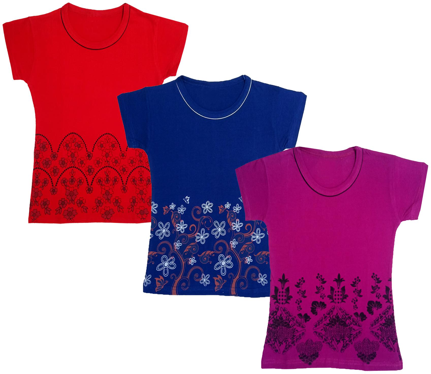 

Indiweaves Girl Cotton Printed T shirt - Multi
