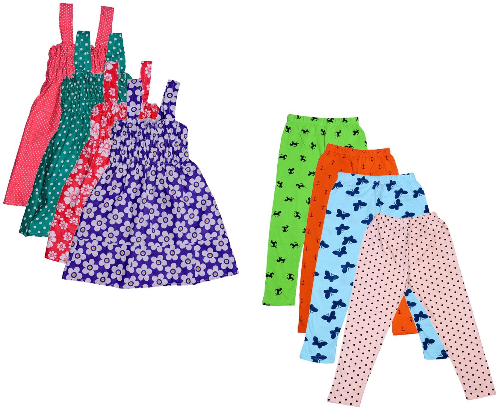 

Indiweaves Girl Cotton Top Bottom Set - Multi