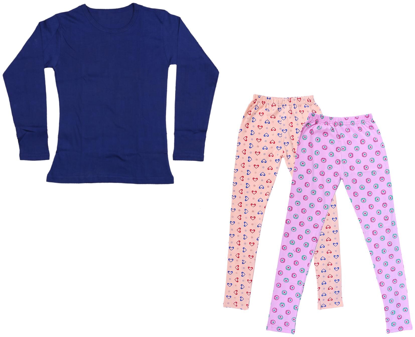 

Indiweaves Girl Cotton Solid T shirt - Multi