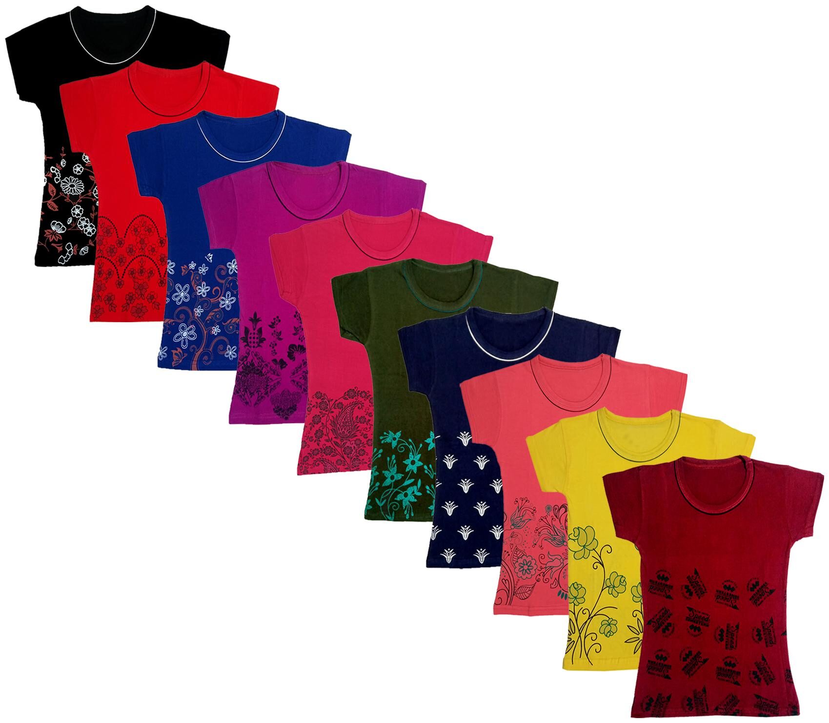 

Indiweaves Girl Cotton Printed T shirt - Multi