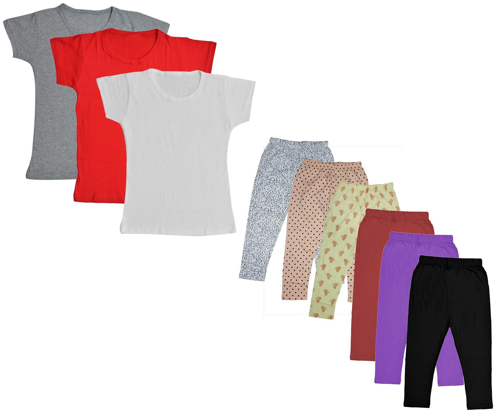 

Indiweaves Girl Cotton Top Bottom Set - Multi