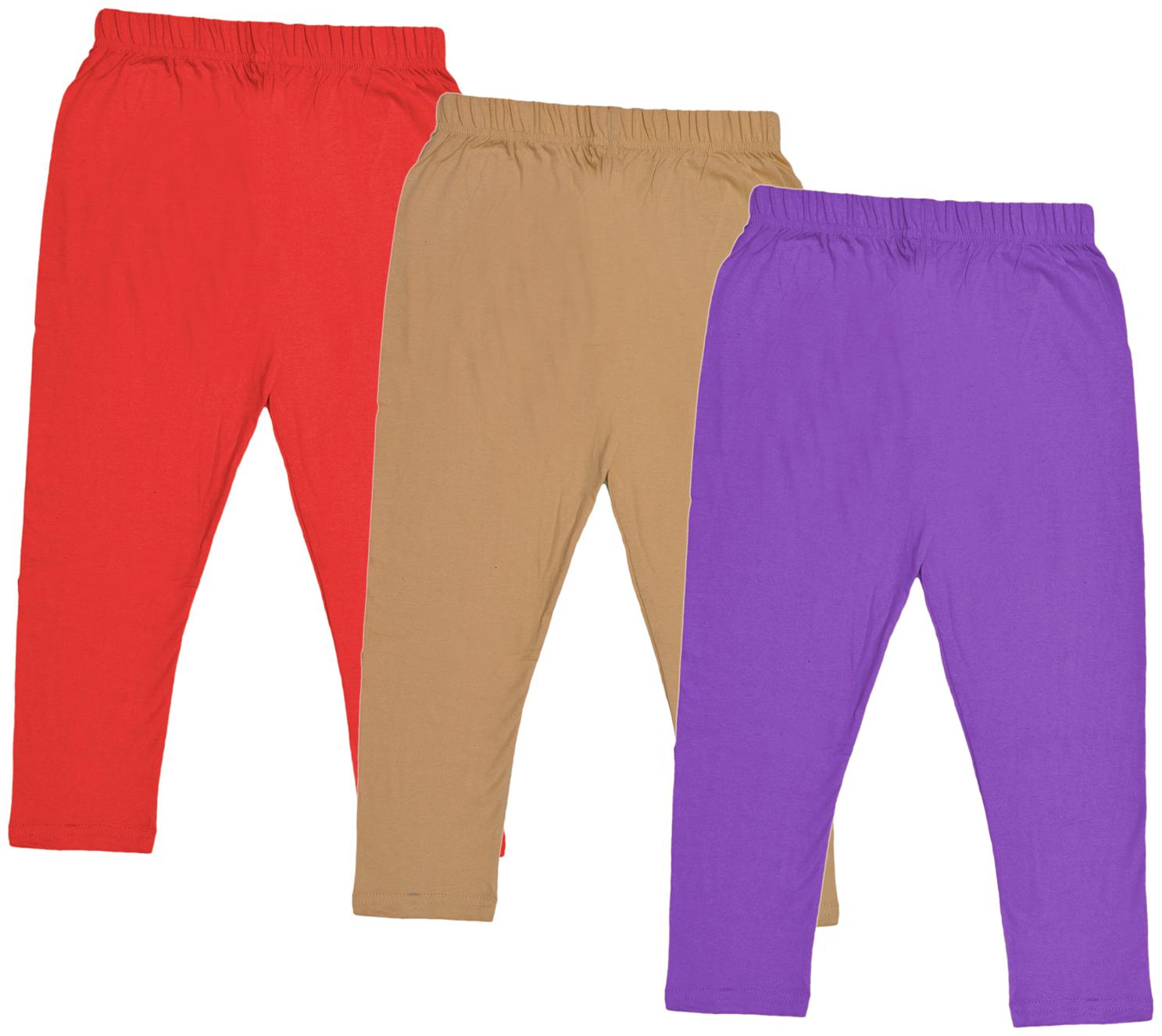 

Indiweaves Girl Cotton Solid Capri - Multi