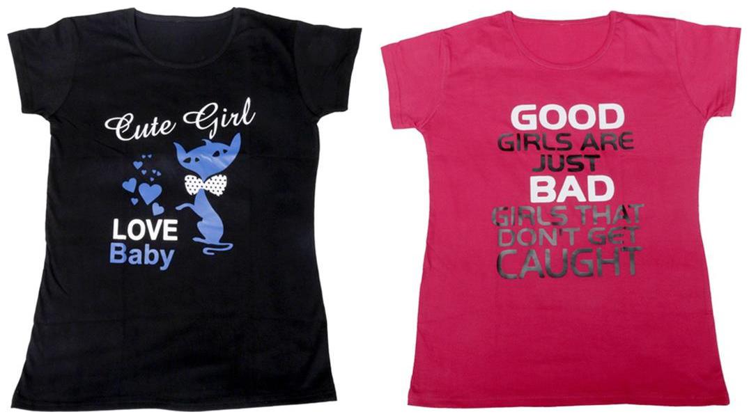 

Indiweaves Girl Cotton Solid T shirt - Multi
