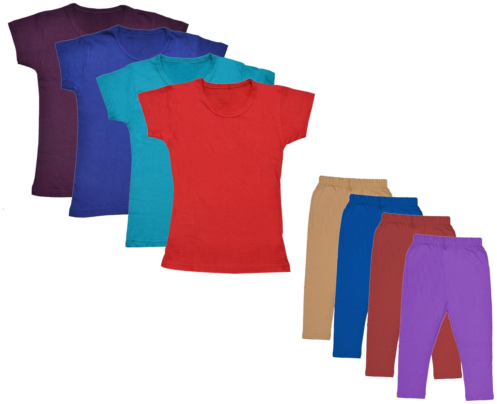 

Indiweaves Girl Cotton Top Bottom Set - Multi