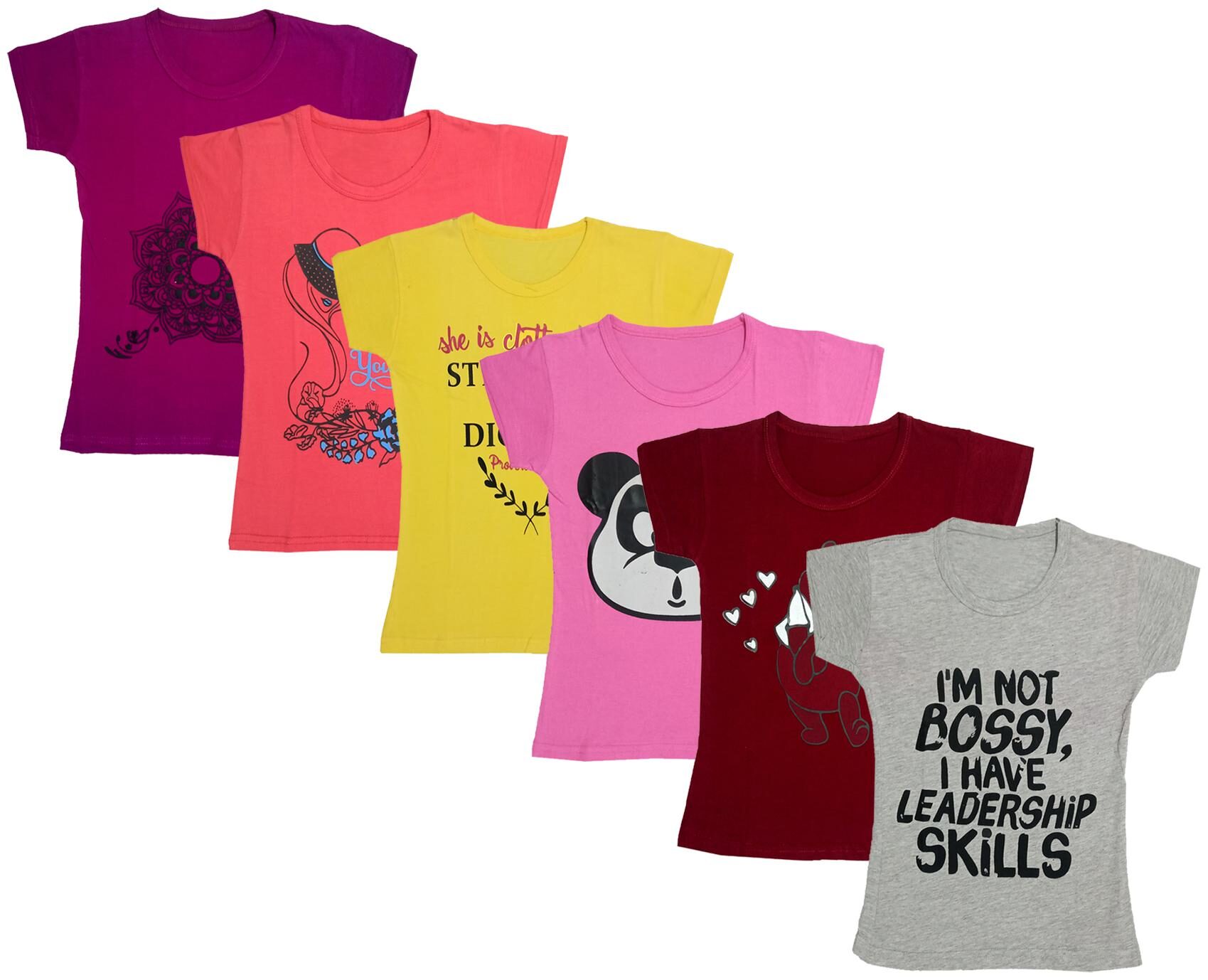 

Indiweaves Girl Cotton Printed T shirt - Multi