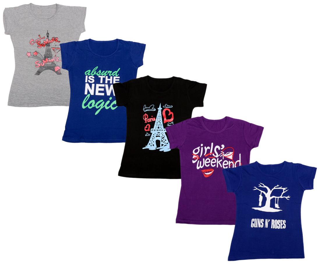 

Indiweaves Girl Cotton Printed T shirt - Multi
