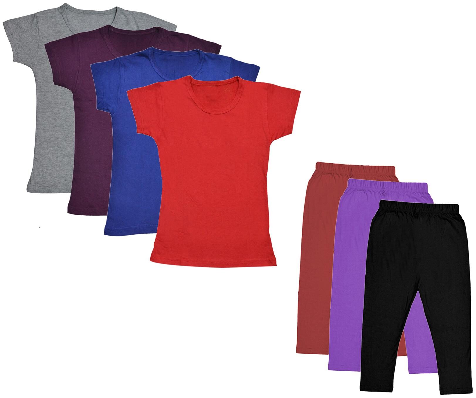 

Indiweaves Girl Cotton Top Bottom Set - Multi