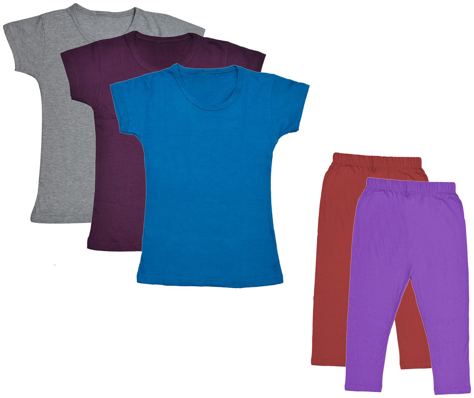 

Indiweaves Girl Cotton Top Bottom Set - Multi