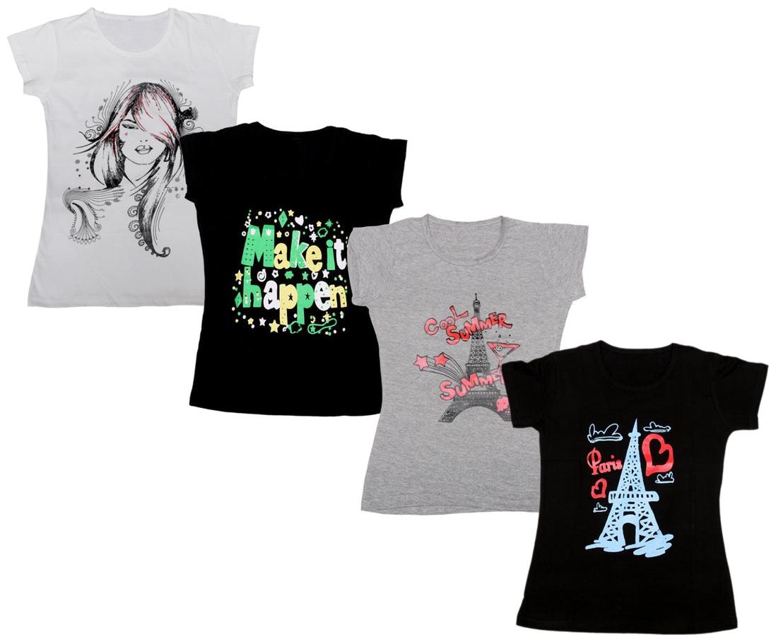 

Indiweaves Girl Cotton Printed T shirt - Multi