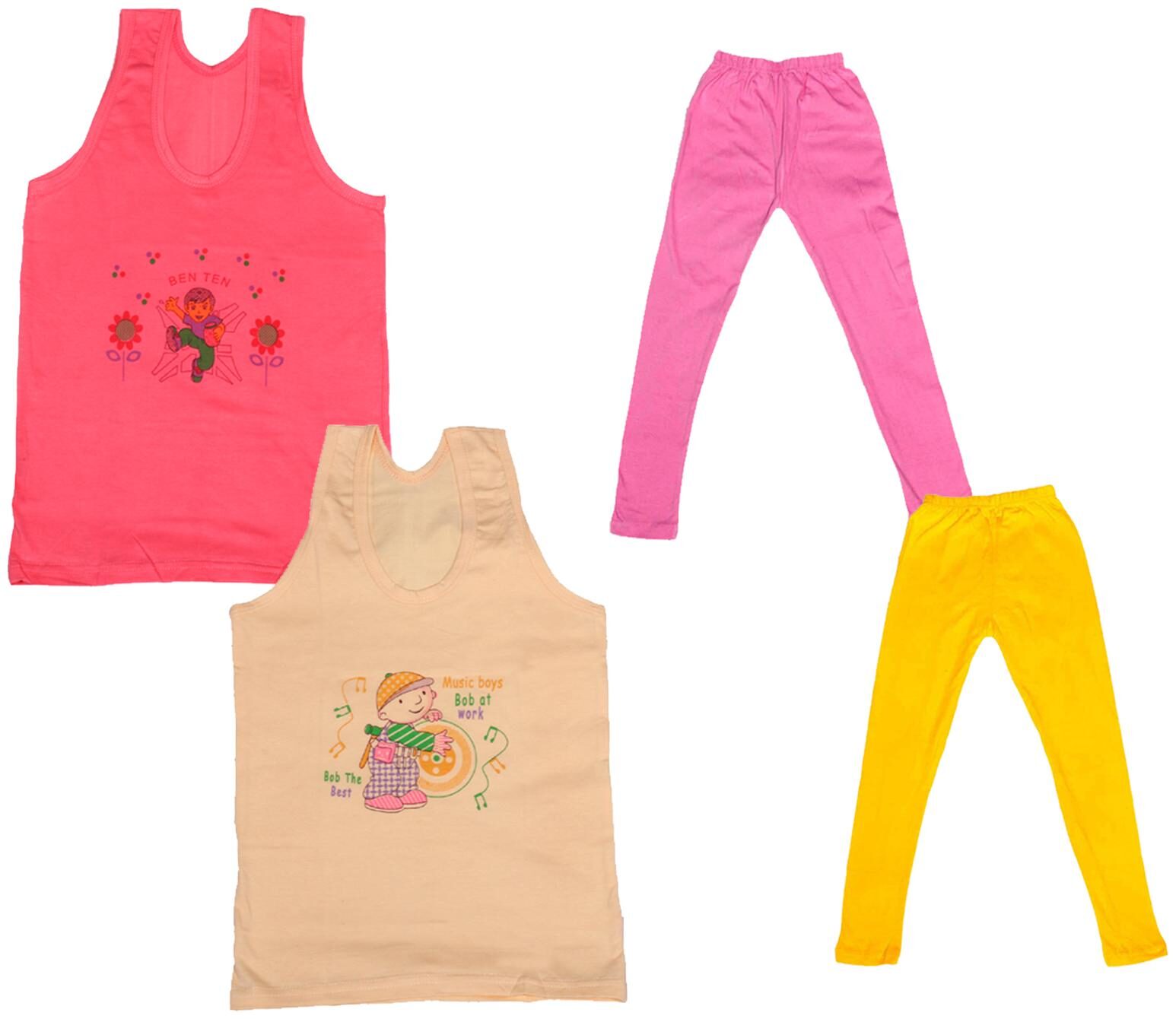 

Indiweaves Girl Cotton Top Bottom Set - Multi