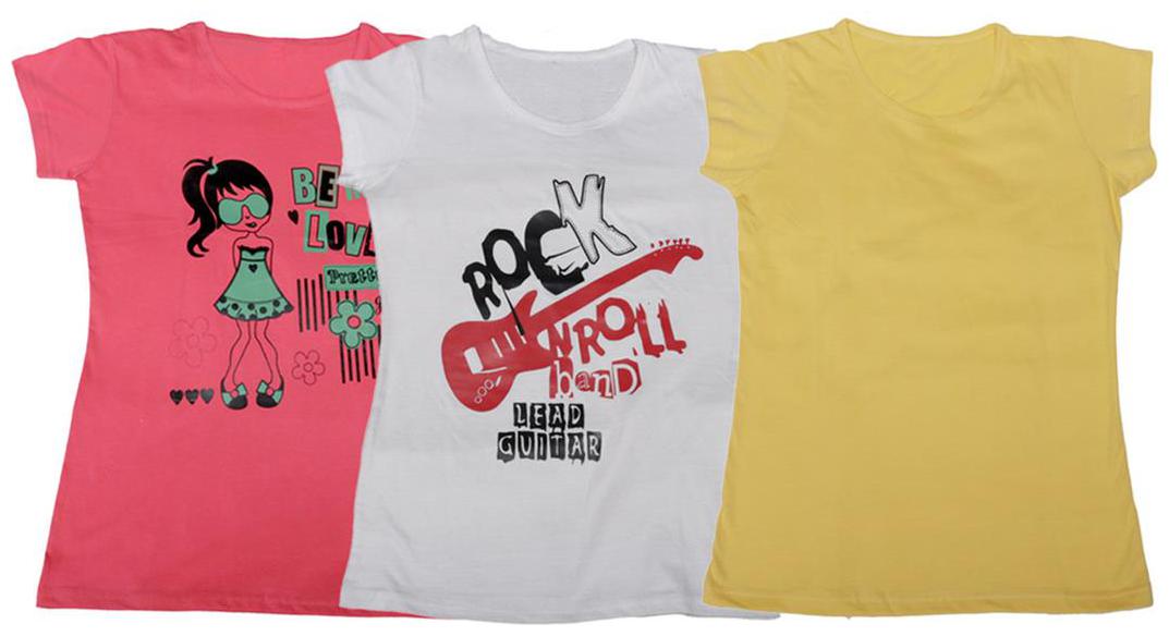 

Indiweaves Girl Cotton Solid T shirt - Multi