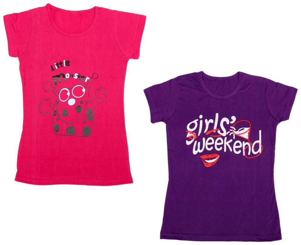 

Indiweaves Girl Cotton Printed T shirt - Blue