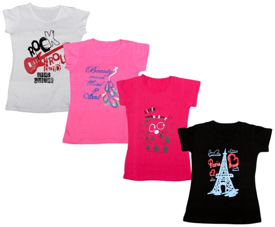 

Indiweaves Girl Cotton Printed T shirt - Multi