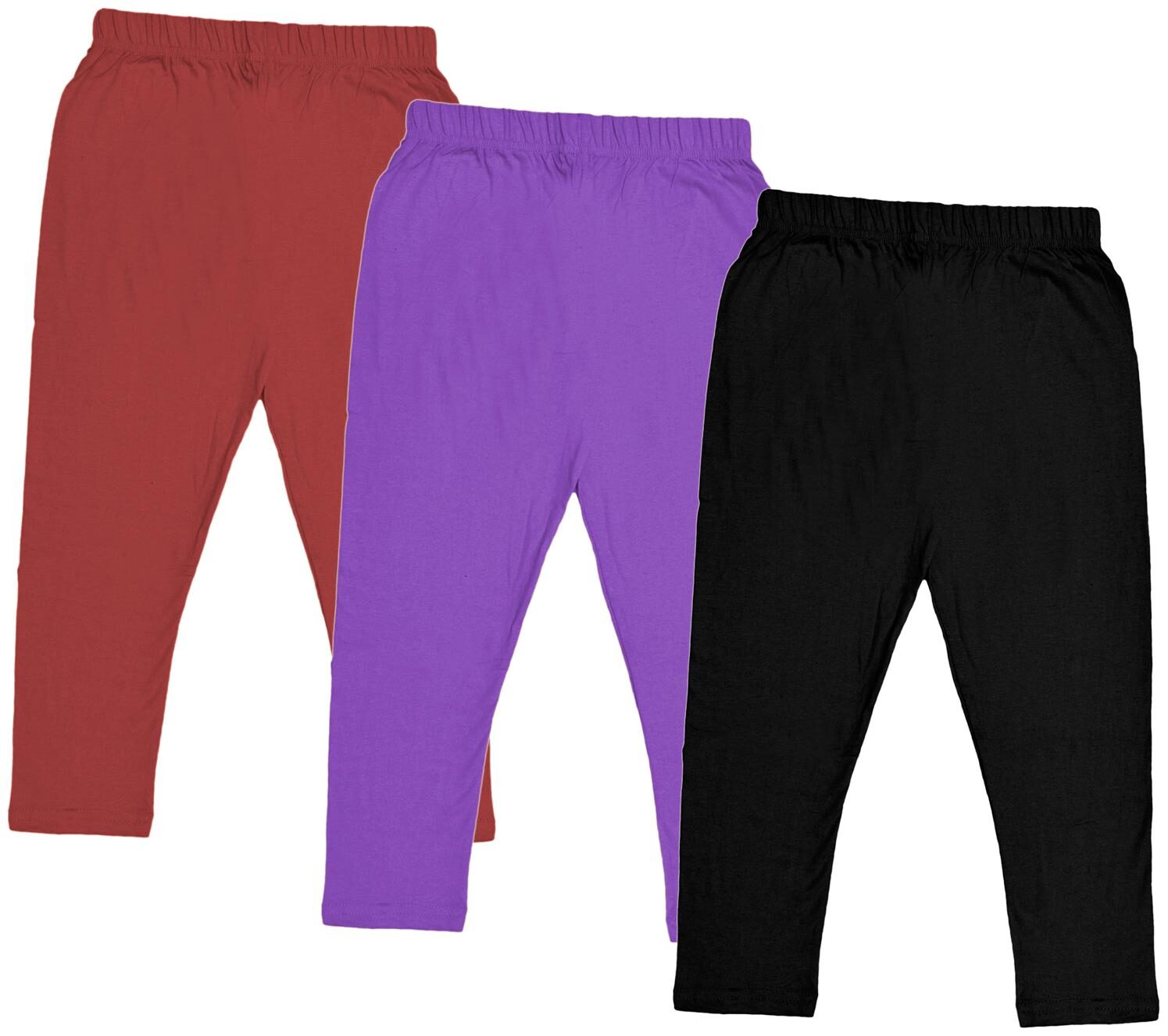 

Indiweaves Girl Cotton Solid Capri - Multi