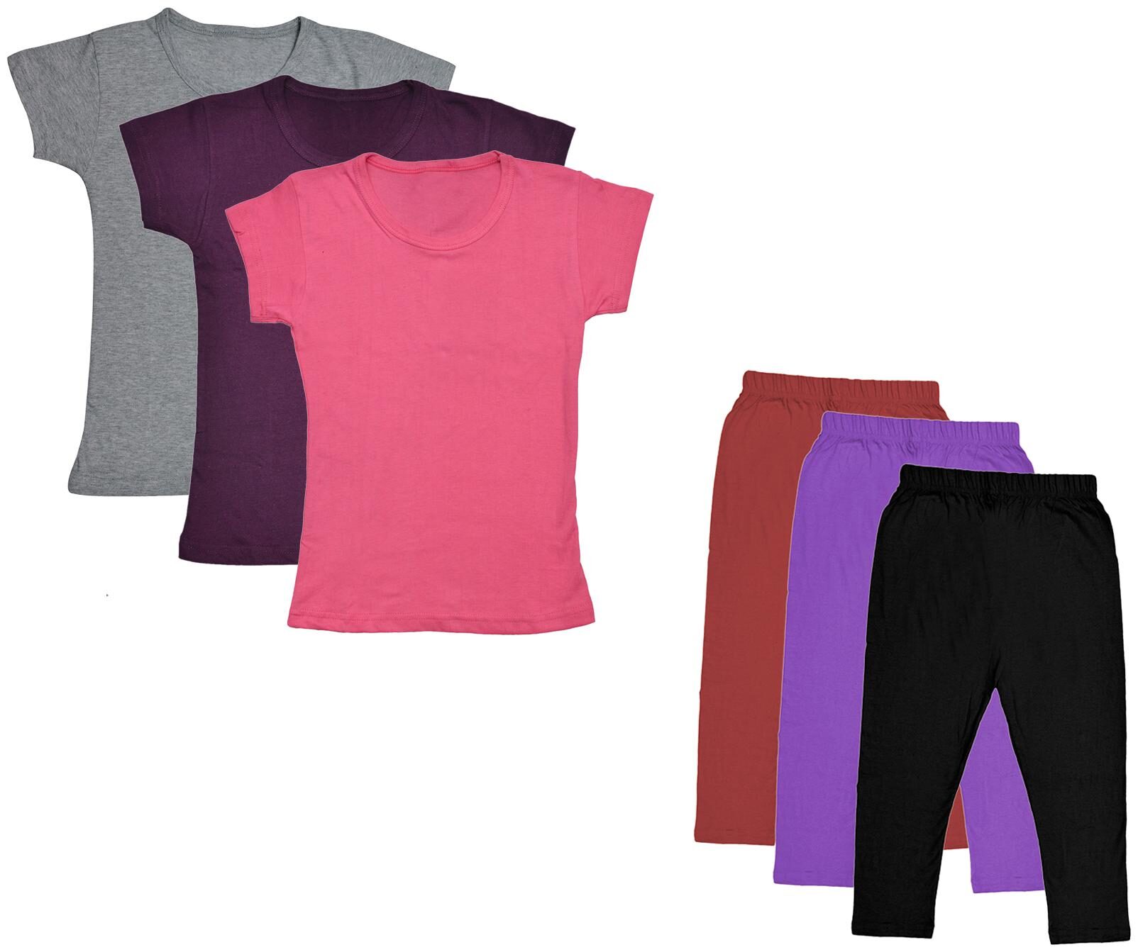 

Indiweaves Girl Cotton Top Bottom Set - Multi