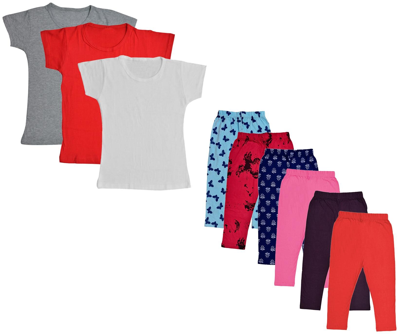 

Indiweaves Girl Cotton Top Bottom Set - Multi