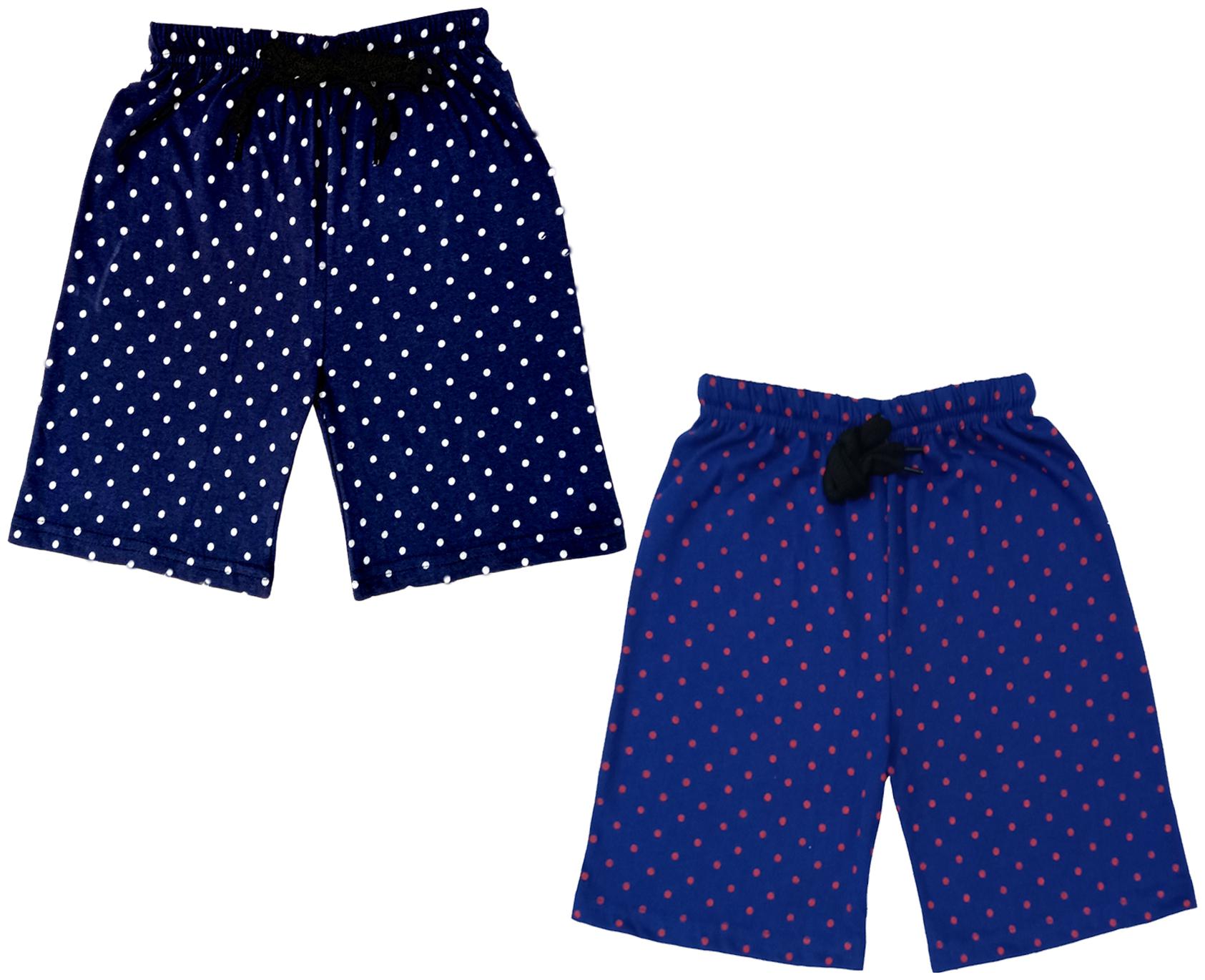 

IndiWeaves Girls Cotton Polka Dots Relaxed Fit Shorts (Pack of 2)