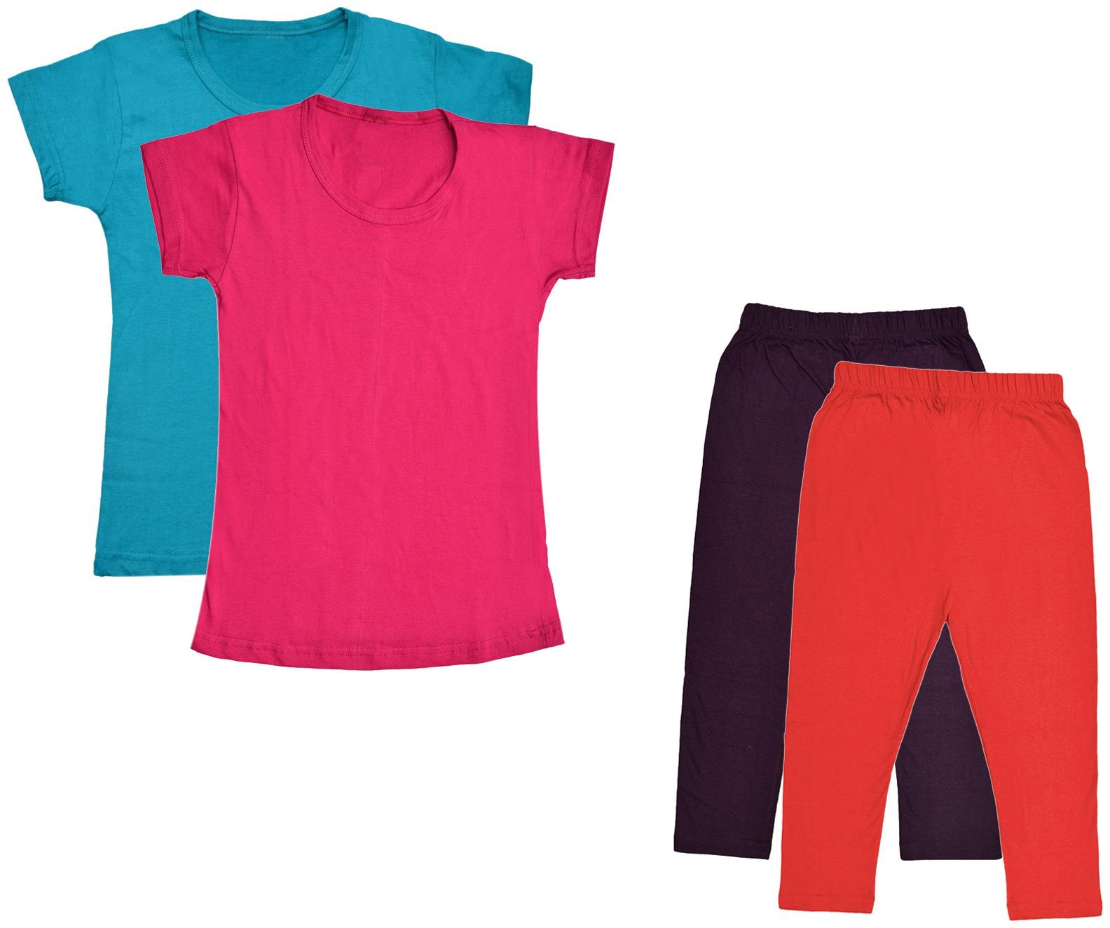 

Indiweaves Girl Cotton Top Bottom Set - Multi