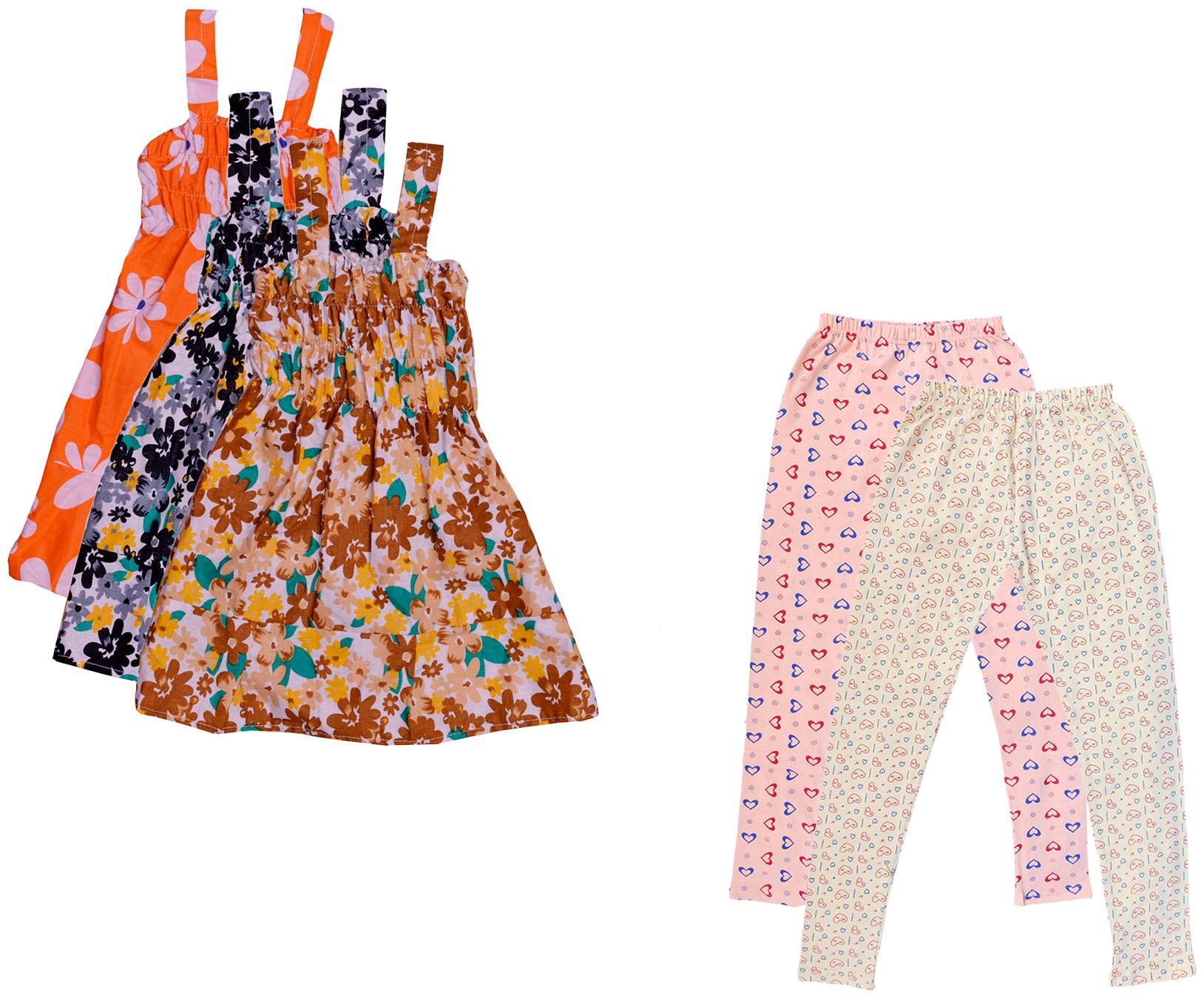 

Indiweaves Girl Cotton Top Bottom Set - Multi