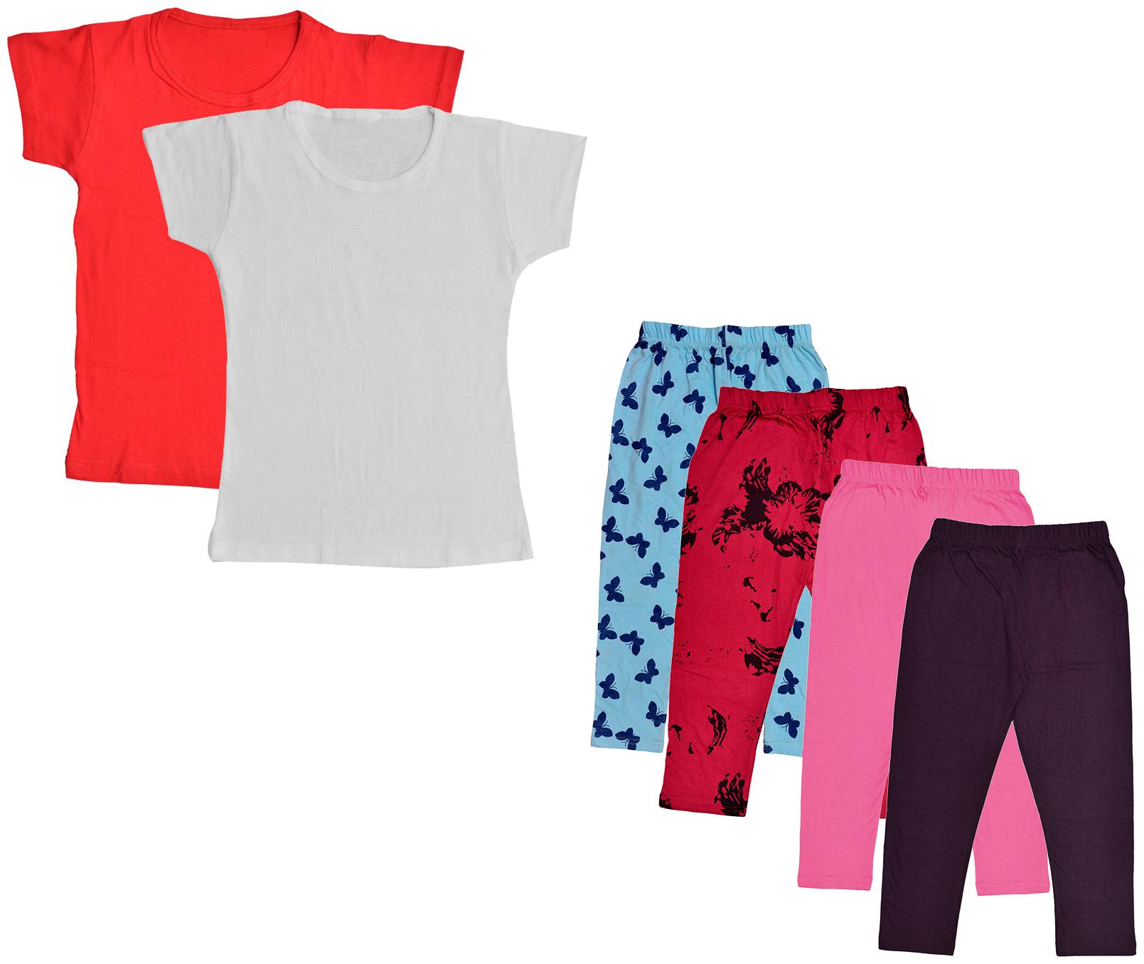 

Indiweaves Girl Cotton Top Bottom Set - Multi