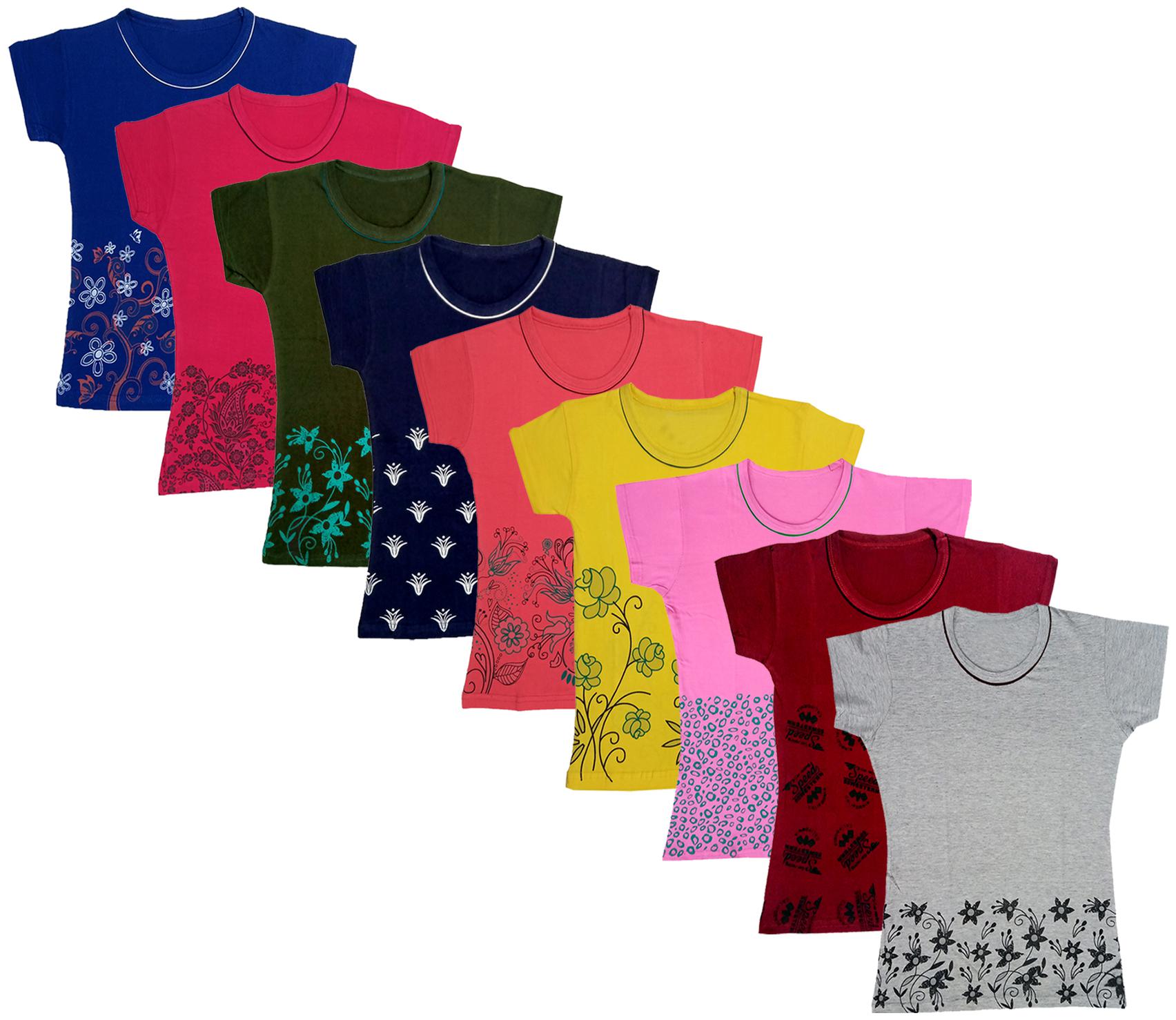 

Indiweaves Girl Cotton Printed T shirt - Multi