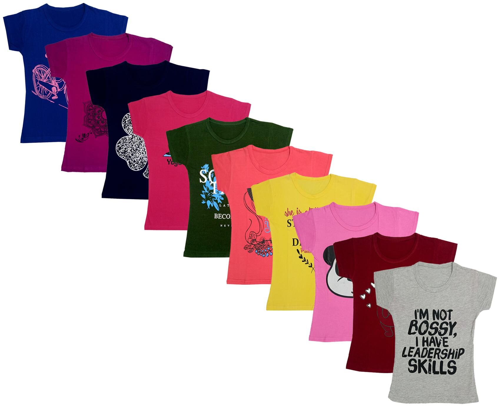 

Indiweaves Girl Cotton Printed T shirt - Multi