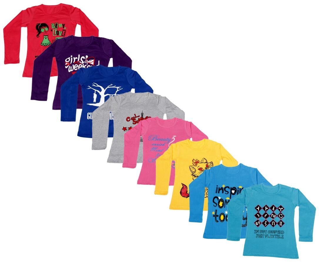 

Indiweaves Girl Cotton Printed T shirt - Multi