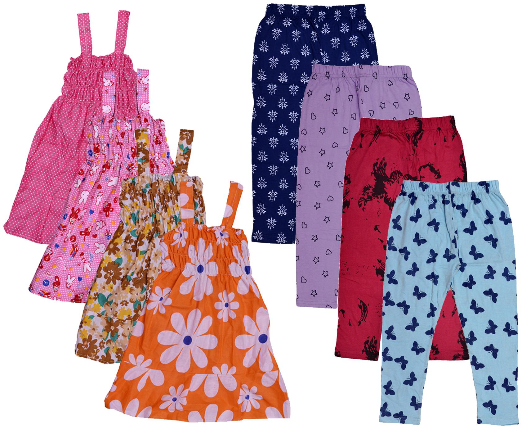 

Indiweaves Girl Cotton Top Bottom Set - Multi