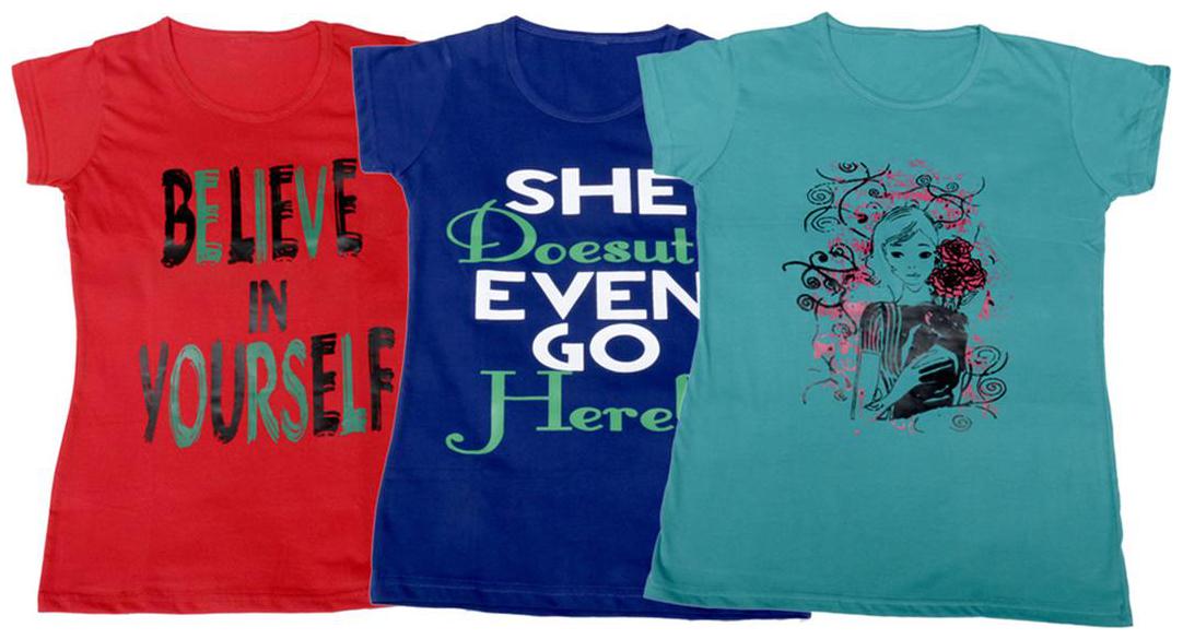 

Indiweaves Girl Cotton Printed T shirt - Green
