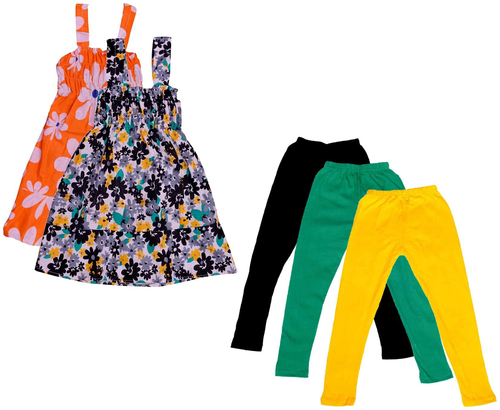 

Indiweaves Girl Cotton Top Bottom Set - Multi