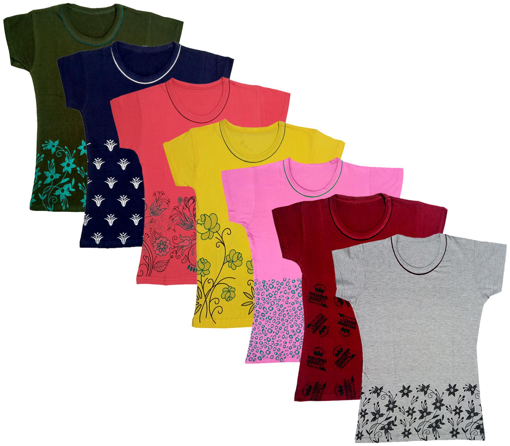 

Indiweaves Girl Cotton Printed T shirt - Multi