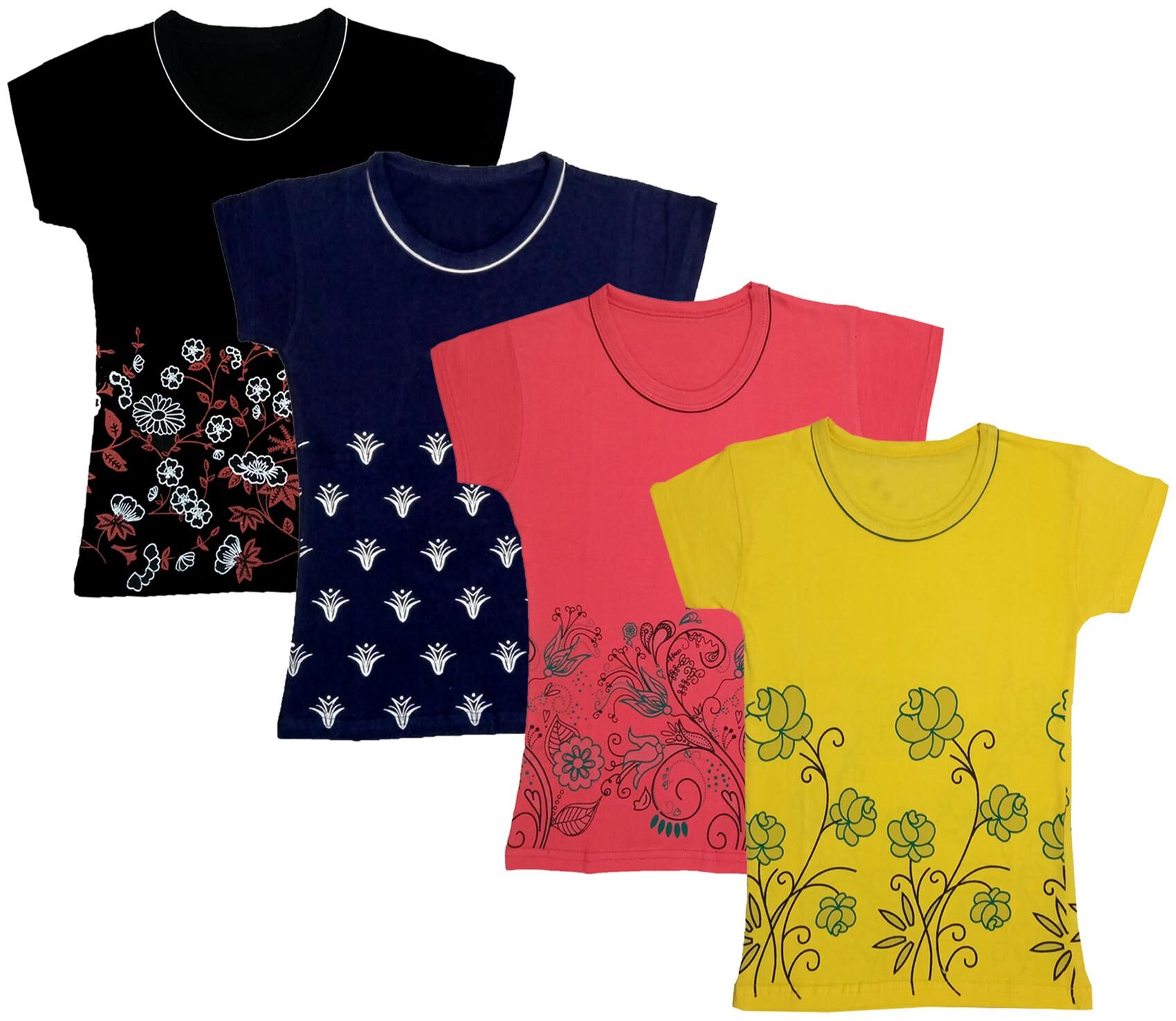 

Indiweaves Girl Cotton Printed T shirt - Multi