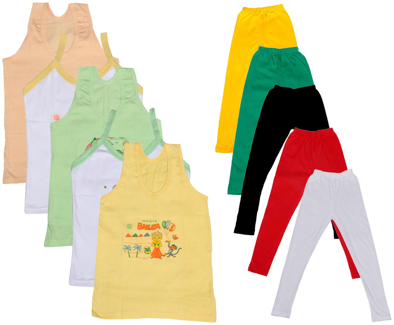 

Indiweaves Girl Cotton Top Bottom Set - Multi