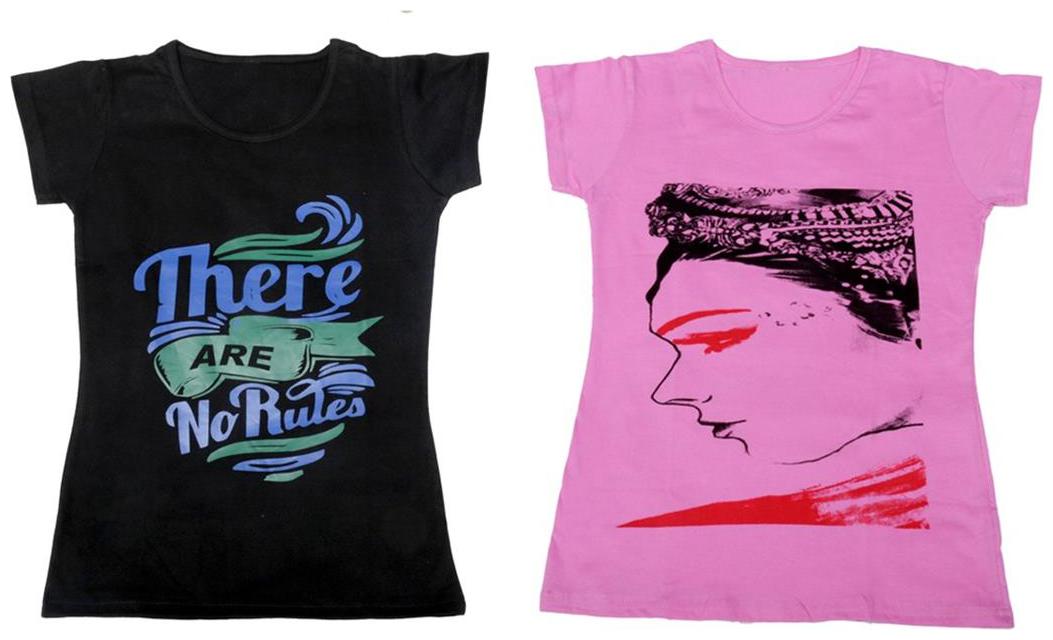 

Indiweaves Girl Cotton Solid T shirt - Multi