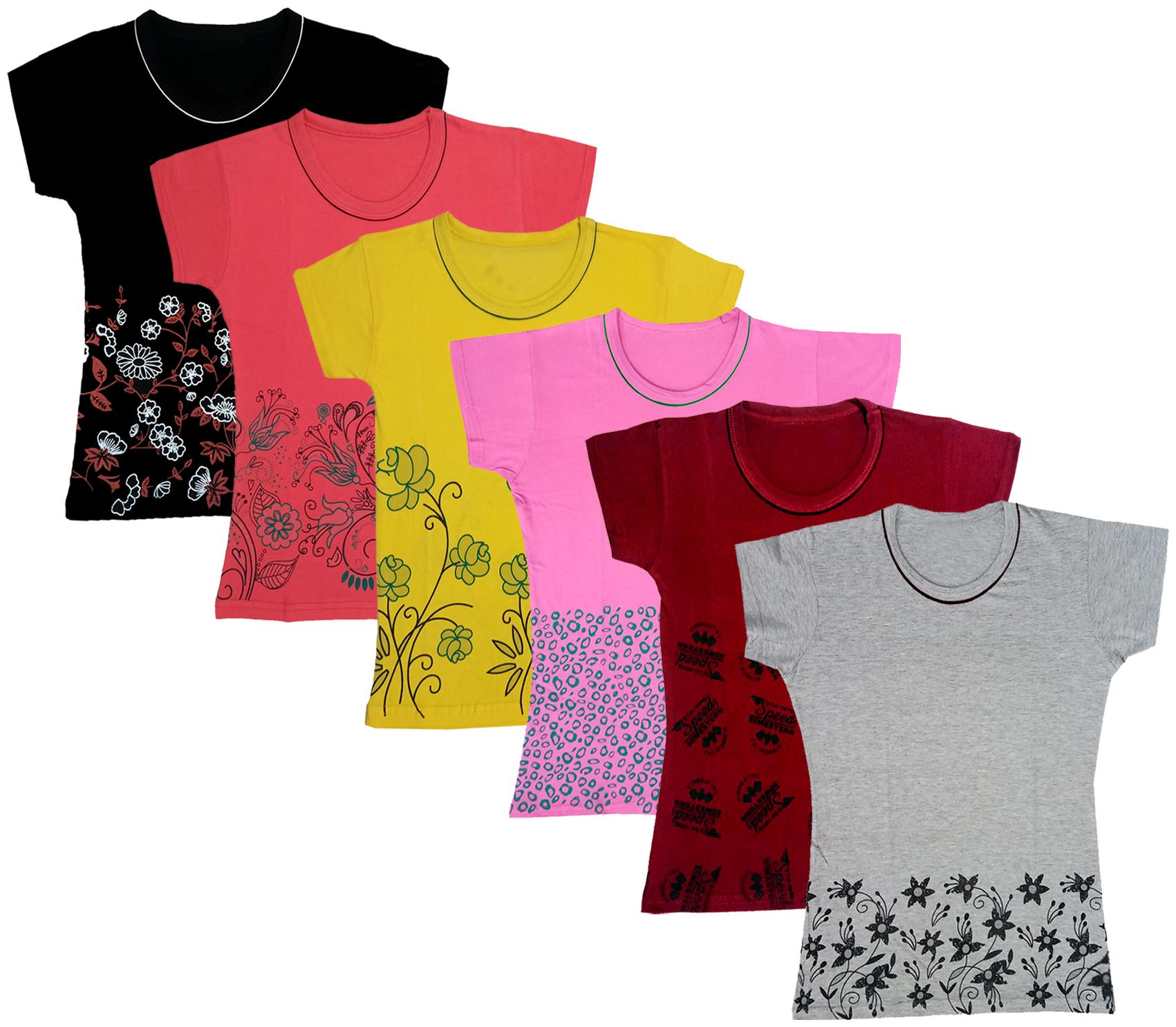 

Indiweaves Girl Cotton Printed T shirt - Multi